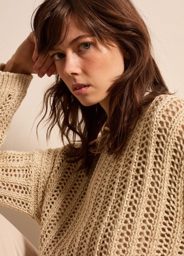 Pullover traforato con lurex - Image 2