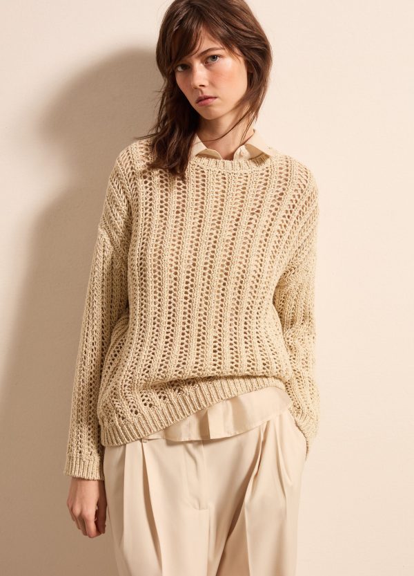 Pullover traforato con lurex - Image 4