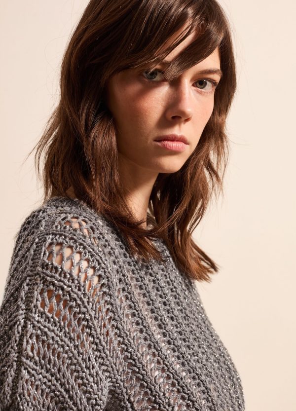 Pullover traforato con lurex - Image 2