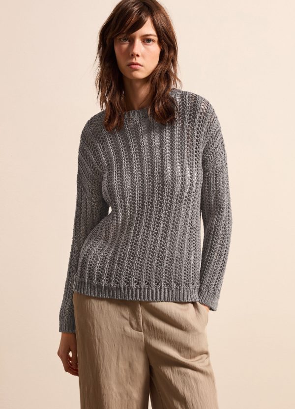 Pullover traforato con lurex - Image 3