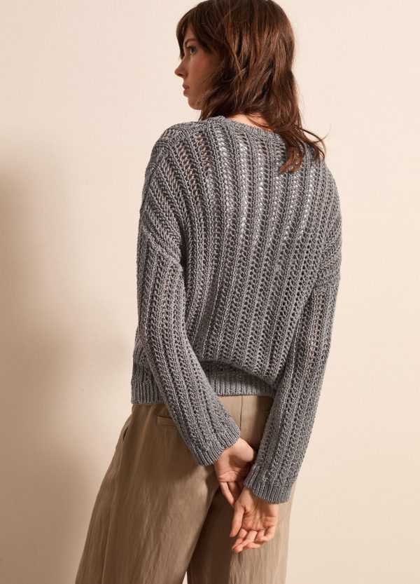 Pullover traforato con lurex - Image 4