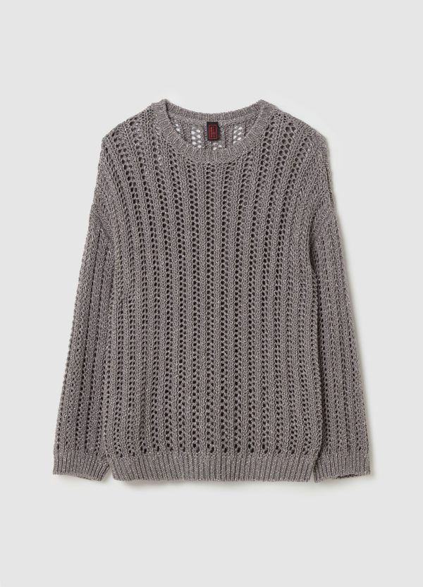 Pullover traforato con lurex - Image 5