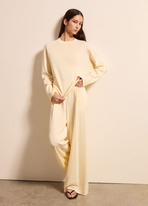 Pantalone a gamba larga in cotone