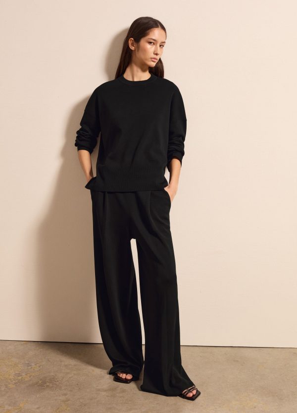 Pantalone a gamba larga in cotone
