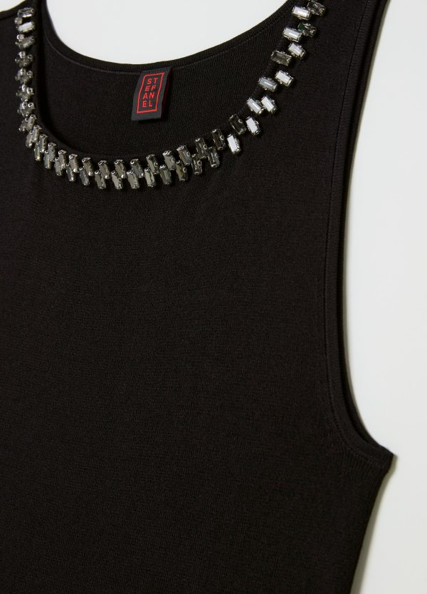 Vestito midi tricot con applicazione gioiello - Image 6