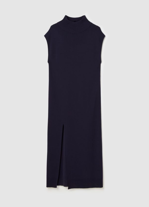 Vestito lungo in crêpe con spacco - Image 5