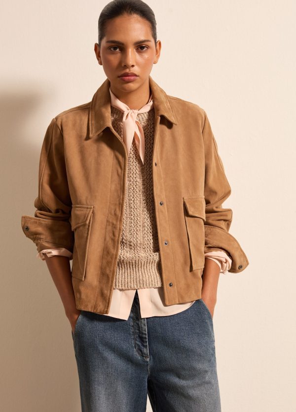 Giacca corta in suede