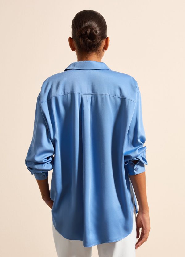 Camicia in satin scollo a polo - Image 4