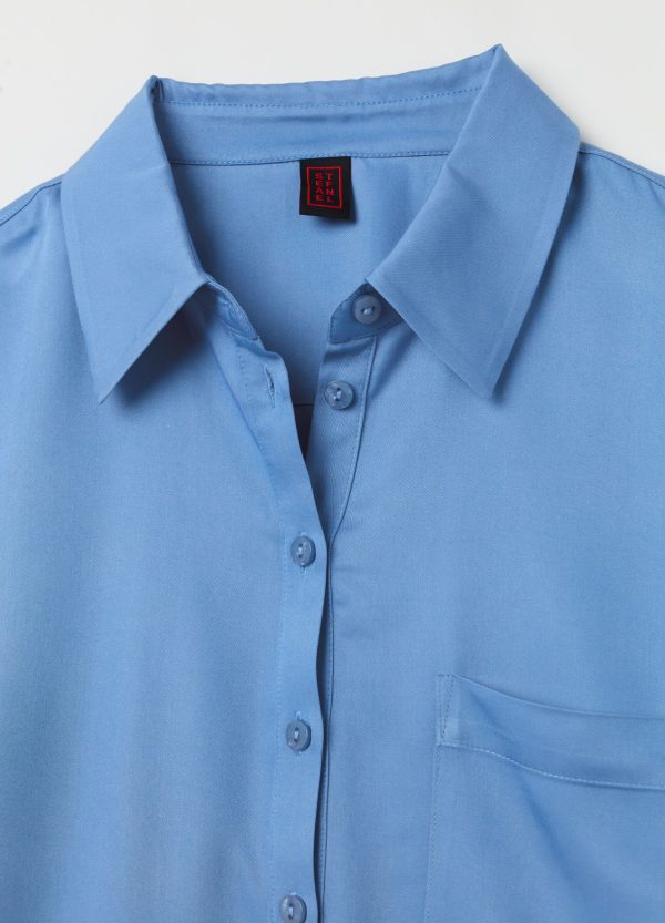 Camicia in satin scollo a polo - Image 6