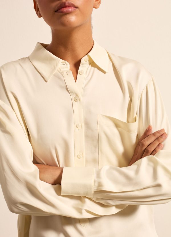 Camicia in satin scollo a polo - Image 3