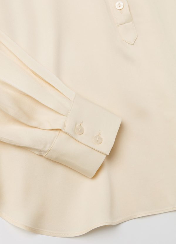 Camicia in satin scollo a polo - Image 6