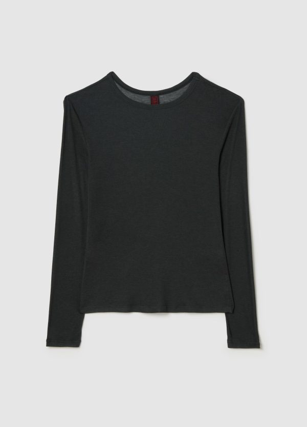 T-shirt a maniche lunghe in Lyocell, seta e lana - Image 5