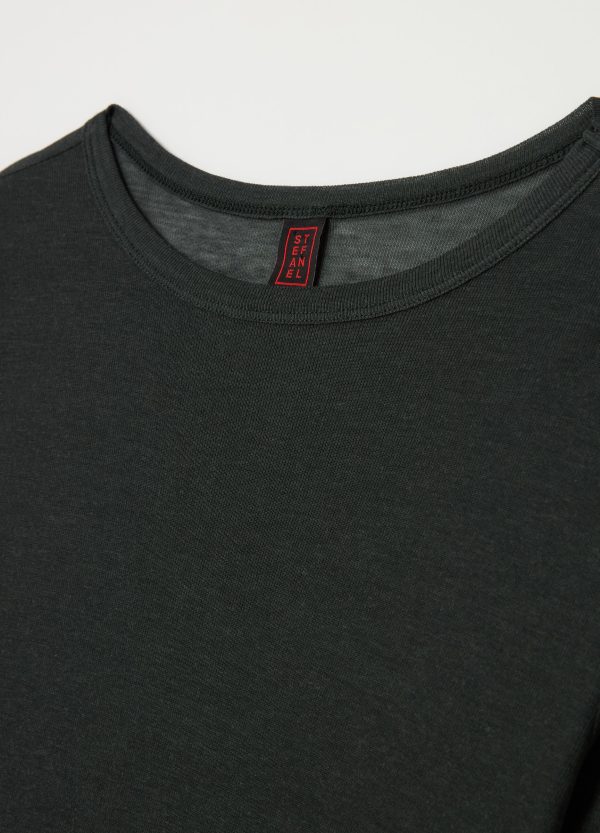 T-shirt a maniche lunghe in Lyocell, seta e lana - Image 6