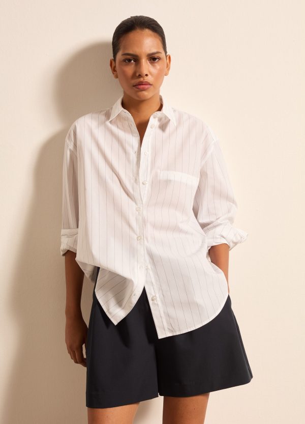 Camicia gessata in popeline
