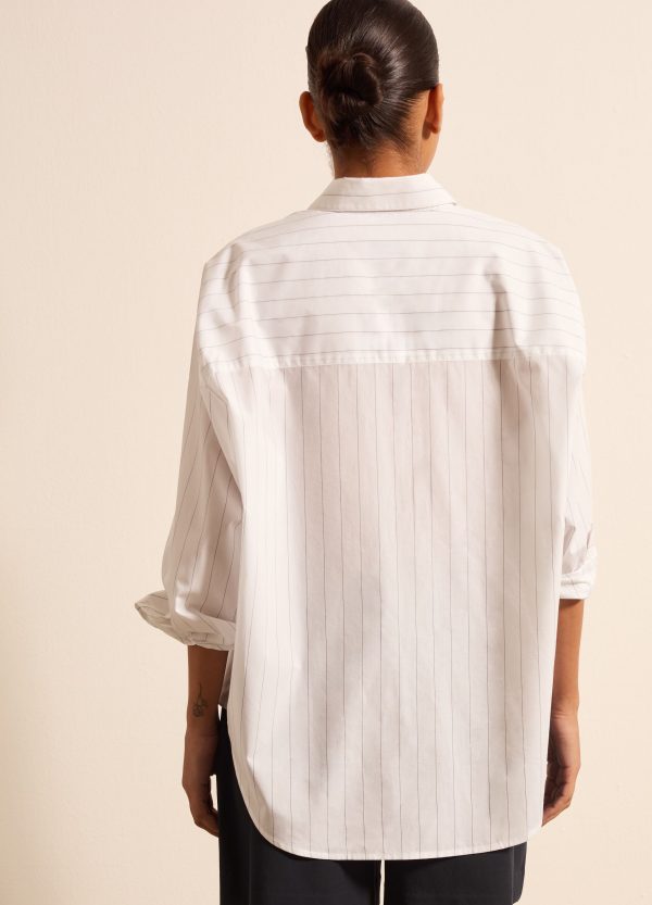 Camicia gessata in popeline - Image 4
