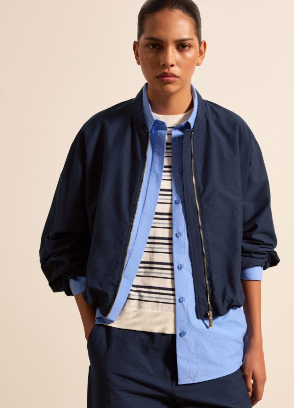Bomber full-zip tinta unita - Image 2