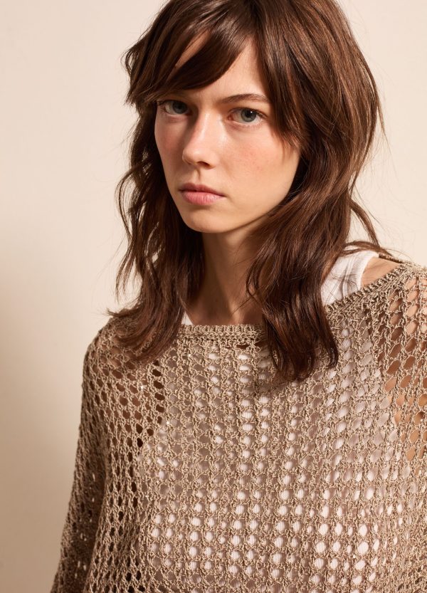 Maglia traforata con micro paillettes - Image 2