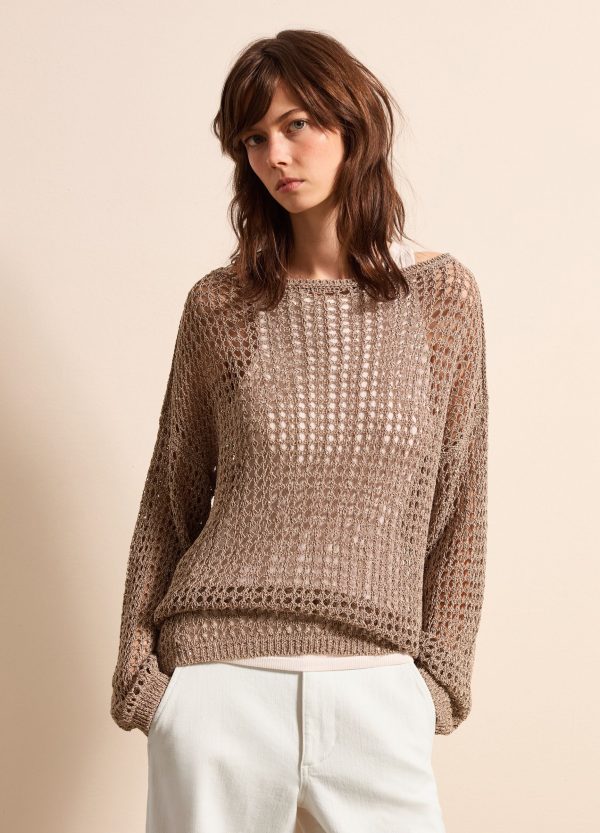 Maglia traforata con micro paillettes - Image 3