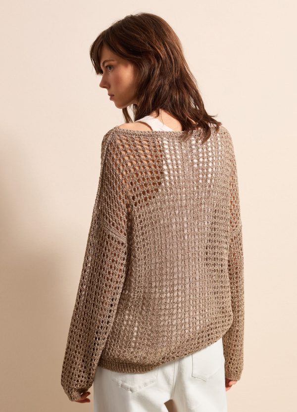Maglia traforata con micro paillettes - Image 4