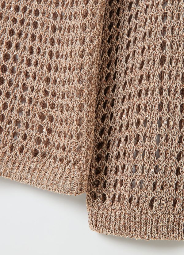 Maglia traforata con micro paillettes - Image 6