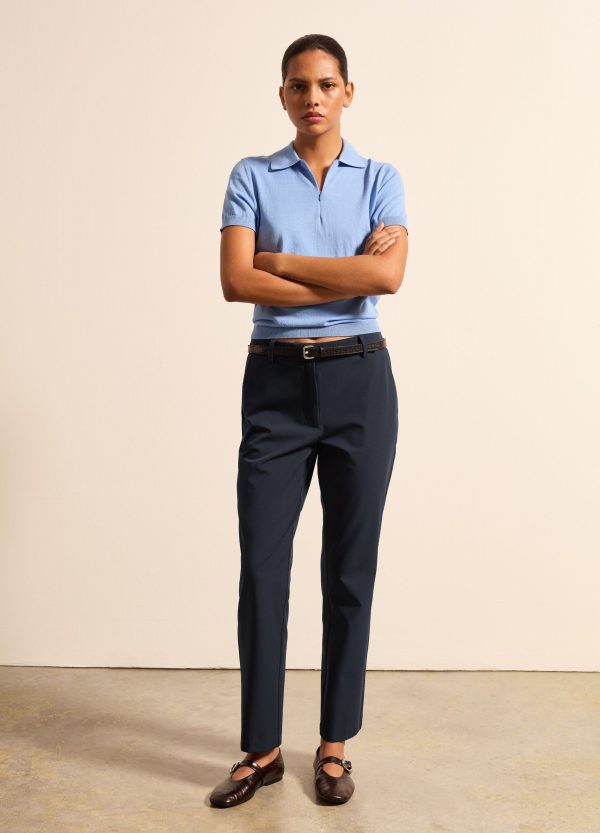 Pantalone a sigaretta tinta unita