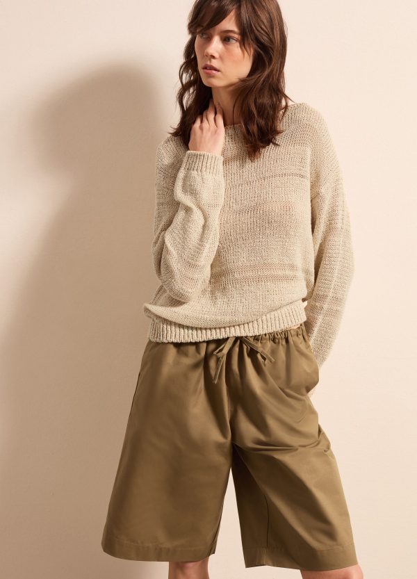 Pullover in cotone con motivo a righe