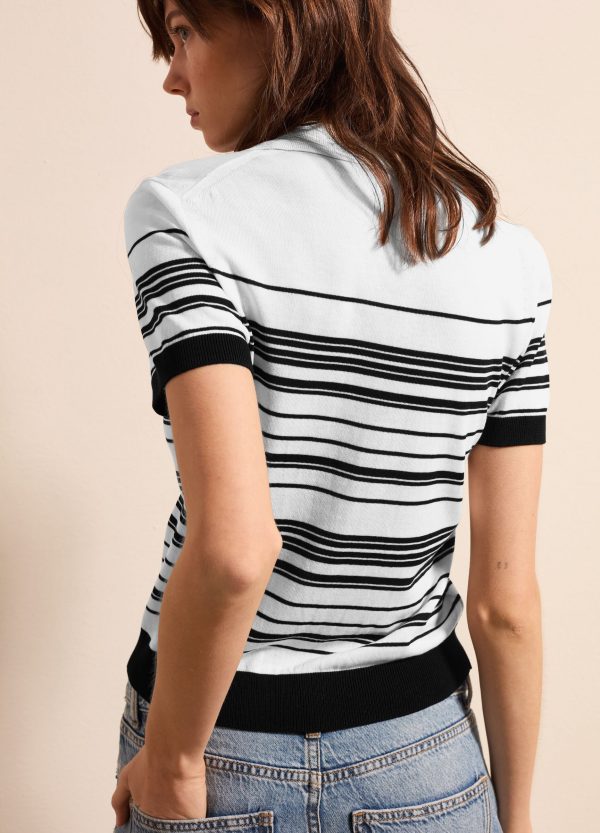 Maglia a righe con scollo a polo - Image 4
