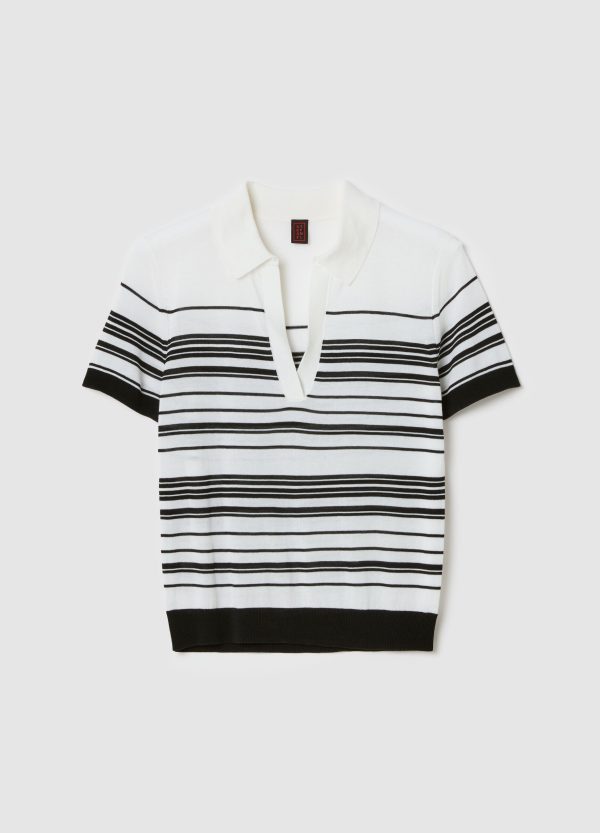 Maglia a righe con scollo a polo - Image 5