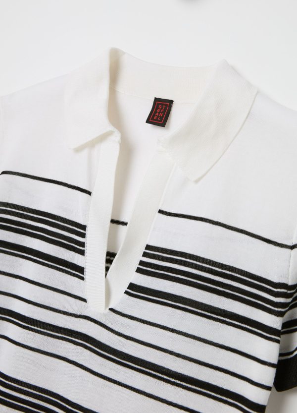 Maglia a righe con scollo a polo - Image 6