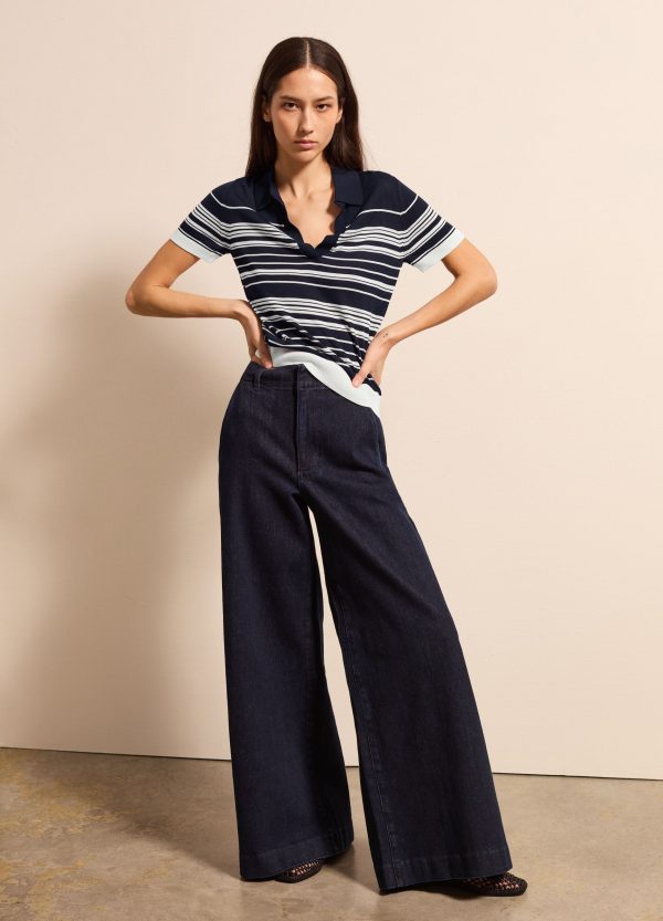 Maglia a righe con scollo a polo