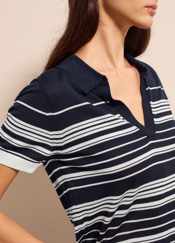 Maglia a righe con scollo a polo - Image 2