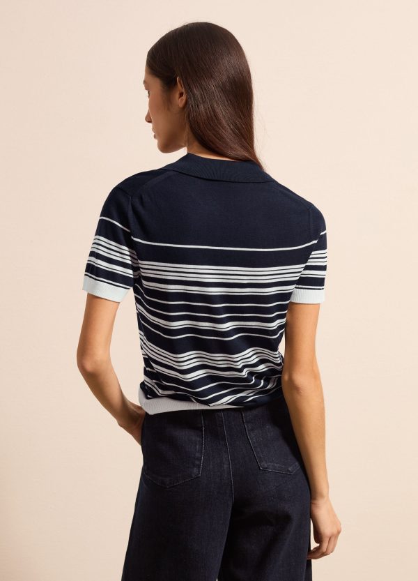 Maglia a righe con scollo a polo - Image 4
