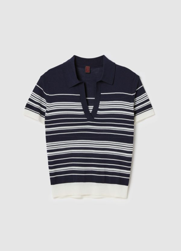 Maglia a righe con scollo a polo - Image 5