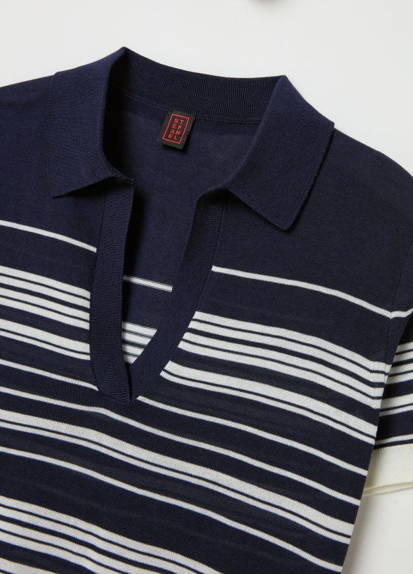 Maglia a righe con scollo a polo - Image 6