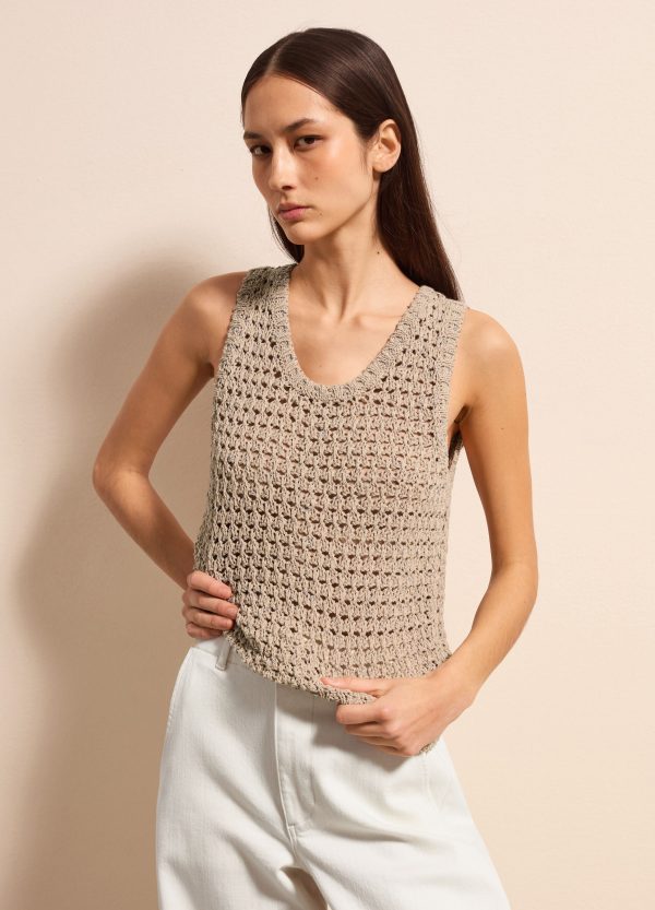 Tank top traforato con motivo a intreccio - Image 2