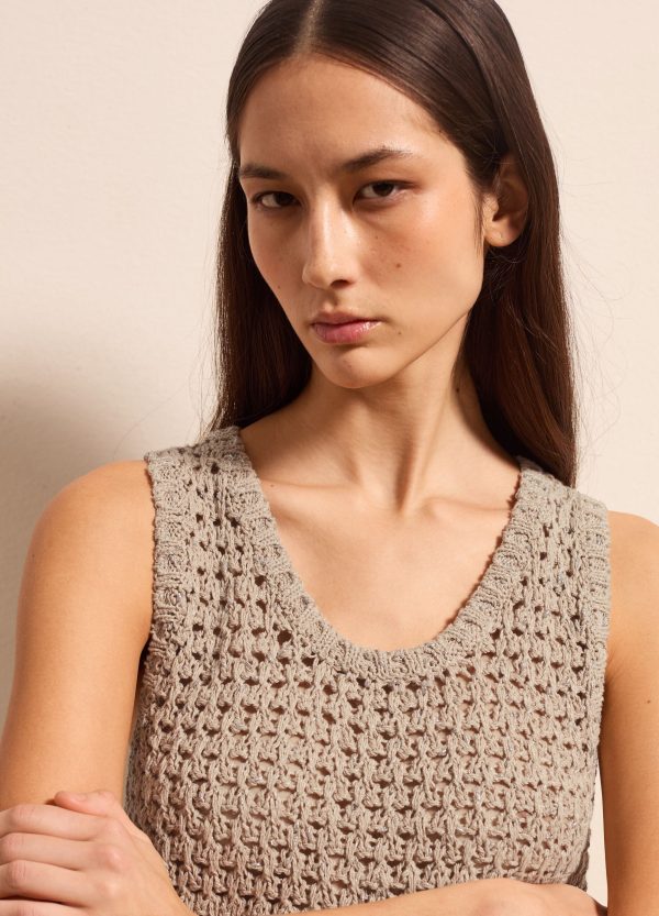 Tank top traforato con motivo a intreccio - Image 3