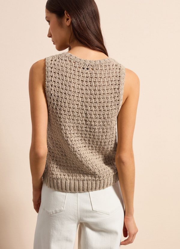 Tank top traforato con motivo a intreccio - Image 4