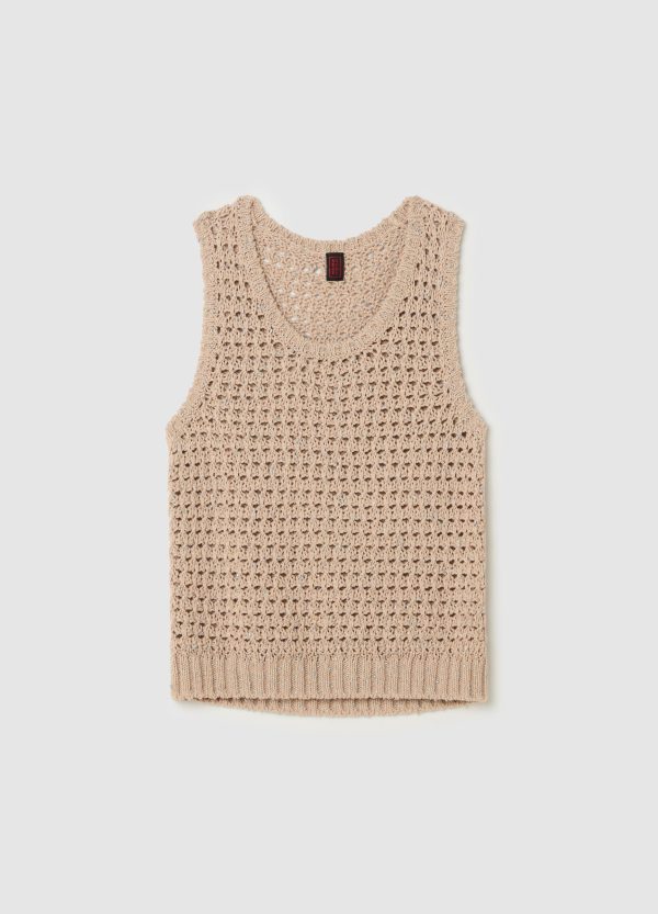 Tank top traforato con motivo a intreccio - Image 5