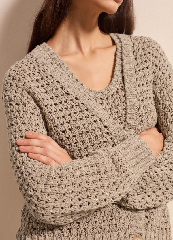 Cardigan traforato con motivo a intreccio - Image 3