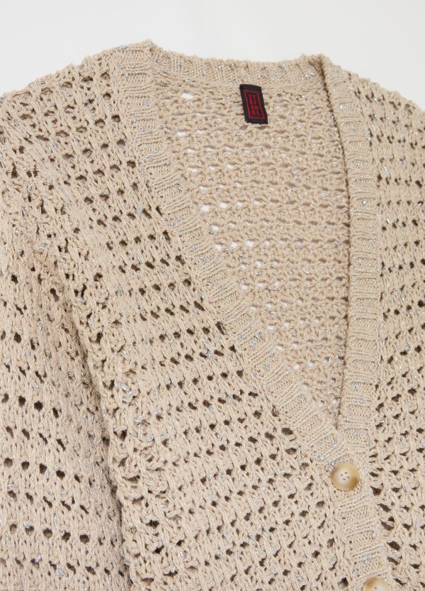 Cardigan traforato con motivo a intreccio - Image 7