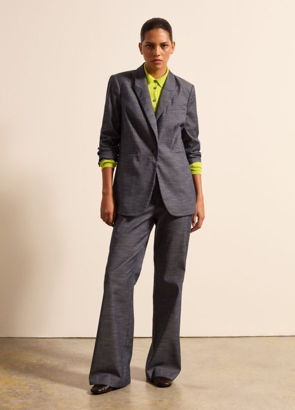 Pantalone flare fit effetto denim