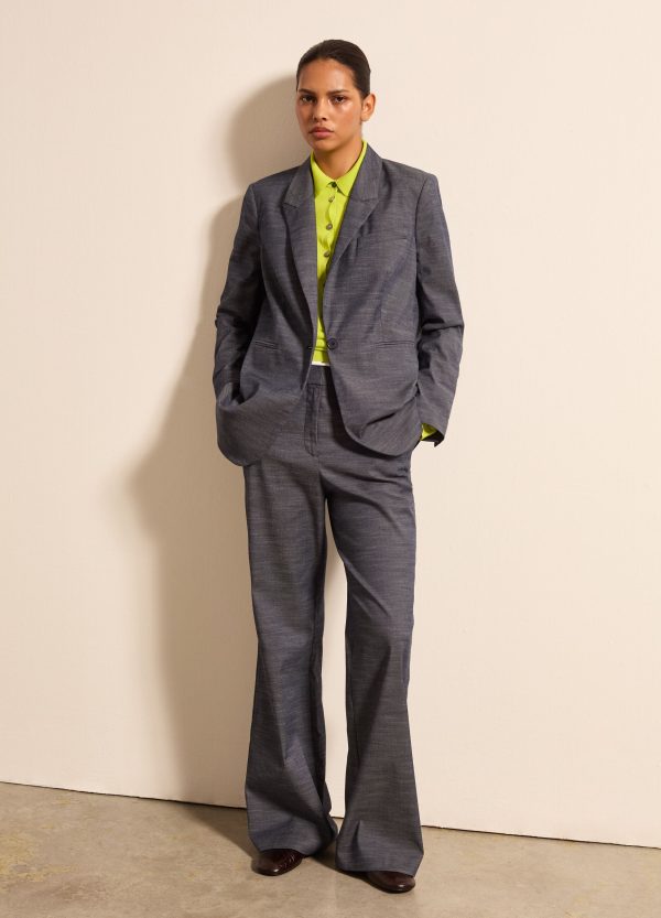 Blazer monopetto effetto denim - Image 2
