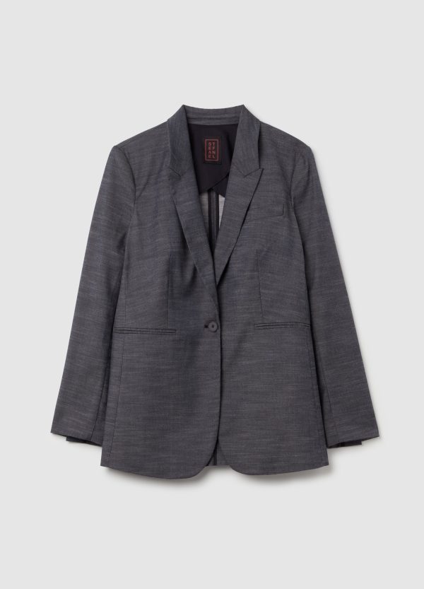 Blazer monopetto effetto denim - Image 5