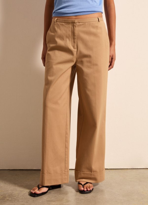Pantalone a gamba larga straight fit tinta unita - Image 2