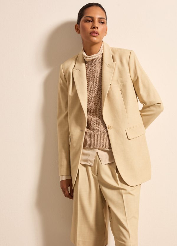 Blazer monopetto trama lavorata
