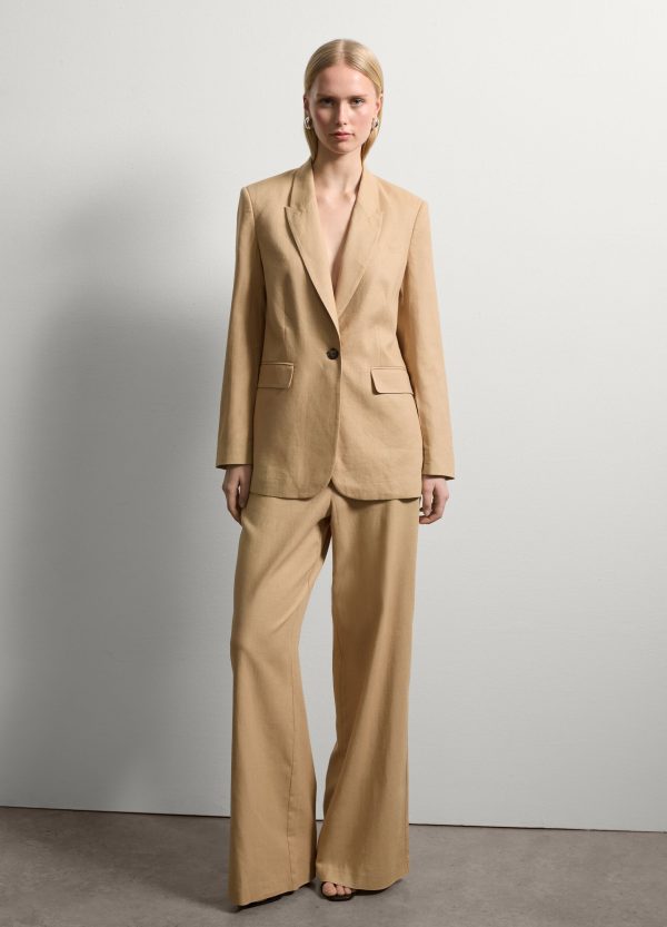 Blazer monopetto in lino e viscosa - Image 2
