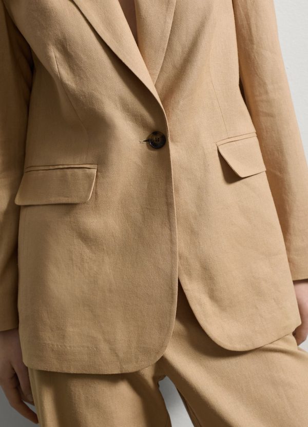 Blazer monopetto in lino e viscosa - Image 3