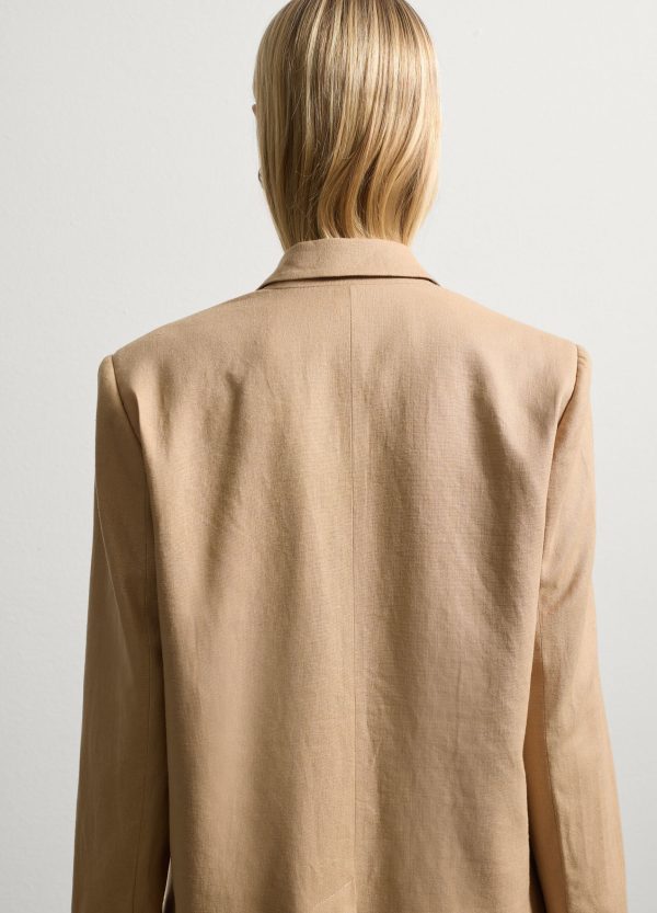 Blazer monopetto in lino e viscosa - Image 4