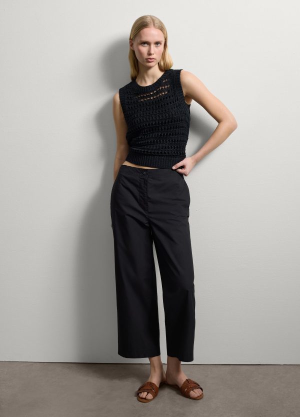 Pantalone straight fit ankle in cotone