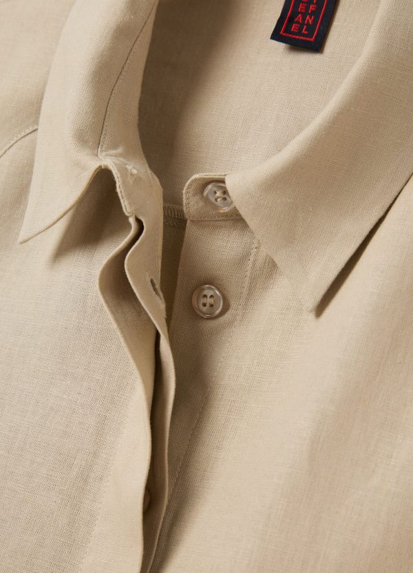 Camicia smanicata in lino e viscosa - Image 6